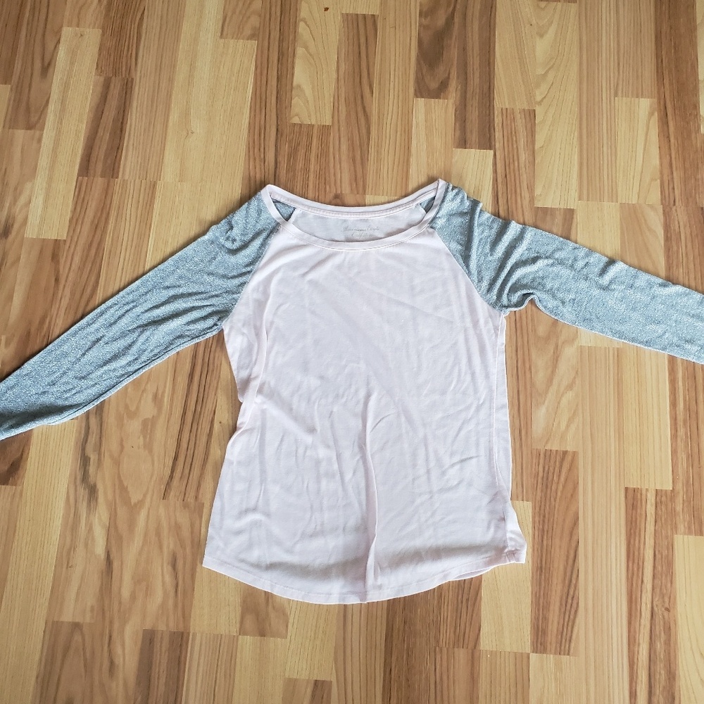 Womens american eagle 3/4 length sleeves pink top